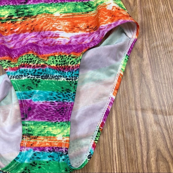 NWT Vintage 1980s Peekaboo Swimsuit Open Sides Bare Back NOS - Small - Picture 5 of 16